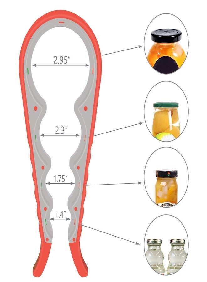 BIRZAR 2 Pack Multifunctional Jar and Bottle Opener with Silicone Grip | 4 in 1 Tool for Different Sized Jars Easy Opener, Gripper, Rubber Kitchen Opening Cooking Everyday Use for Children, Elderly - Image 4