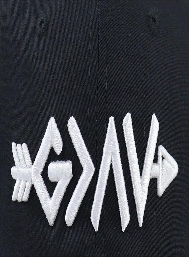 Tallngtha Christian Gifts for Men Women, God is Greater Than The Highs and Lows Baseball Cap, Christmas Birthday Religious Retirement Jesus Hat for Dad Mom Papa Black - Image 4