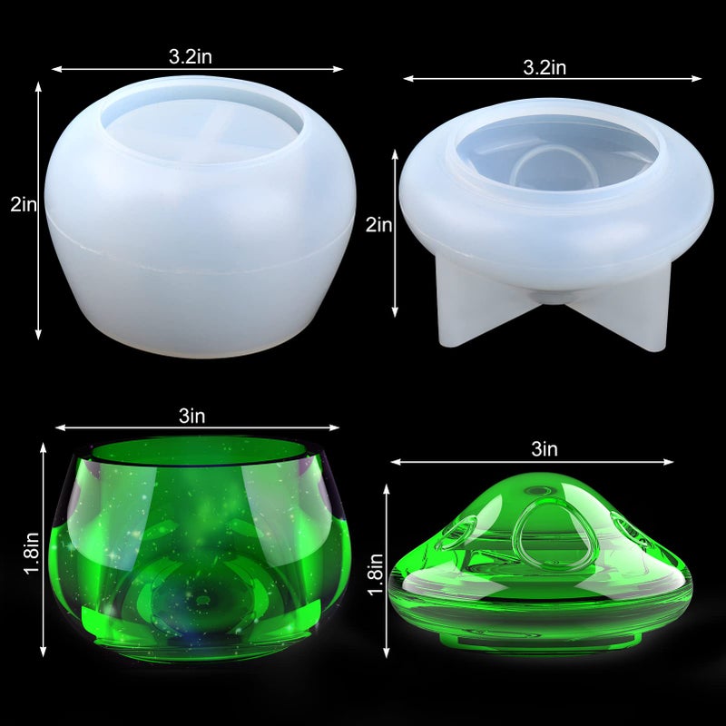 Juome Jar Resin Molds Silicone, Mushroom Jars Silicone Molds with Lid for Epoxy Resin Casting for DIY Jewelry Storage Box, Candy Container, Home Decoration - Image 4