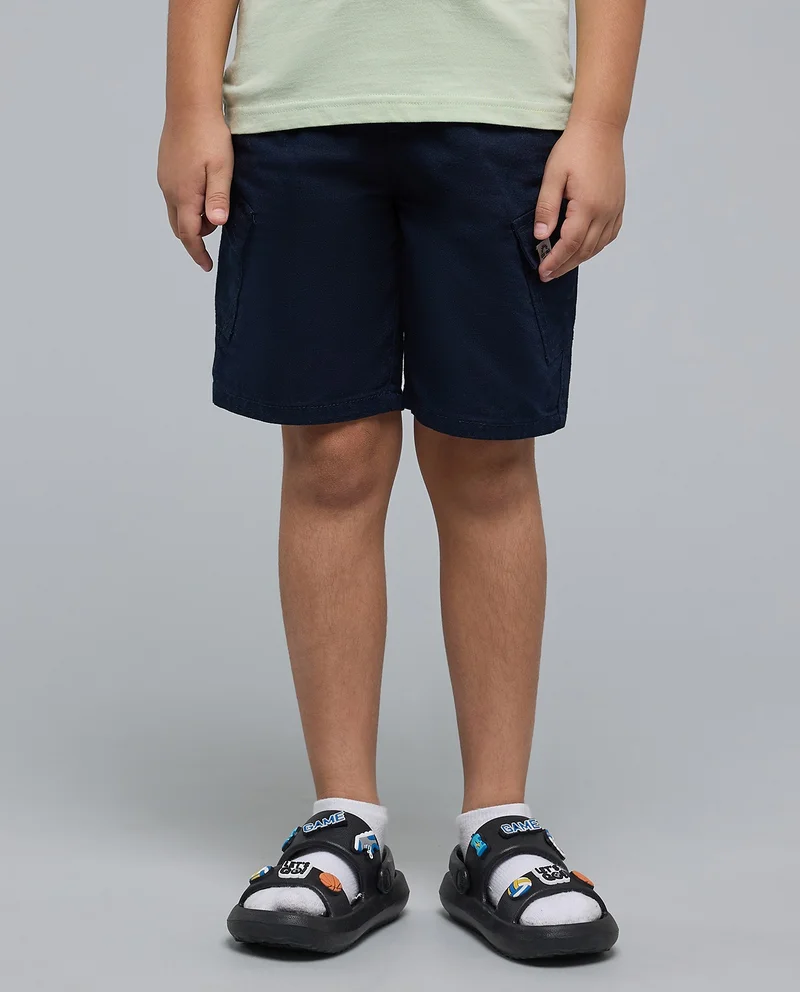 R&B Solid Shorts with Drawstring Waist