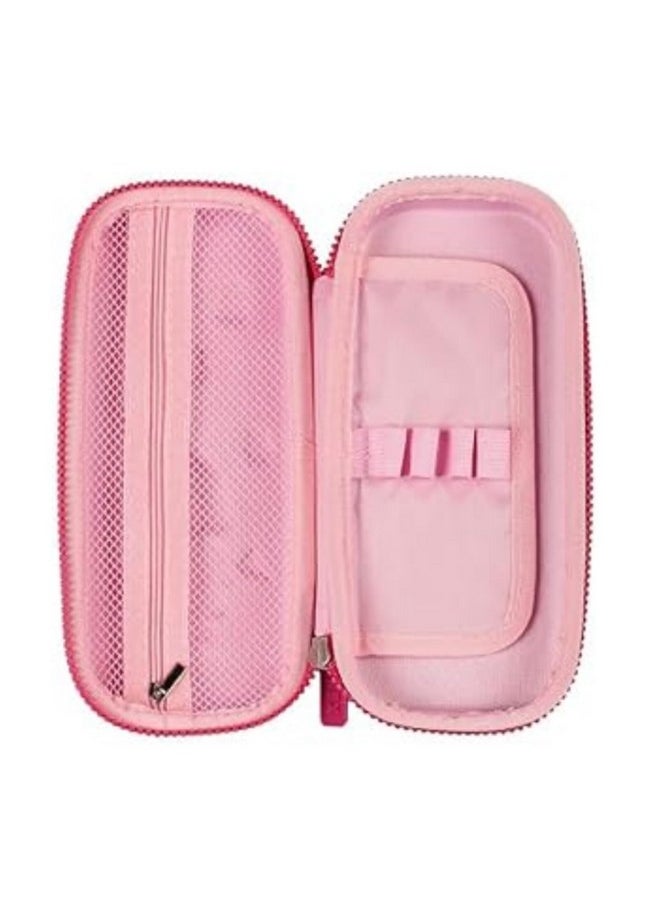 Parteet PARTEET 3D Cover Eva Cute Girl Theme Canvas Pencil Case Pencil Pouch Bag Compass School Pouch Organizer For Students Kids Premium Stylish Pen Holder Pouch For Kids, Pink  - Image 3