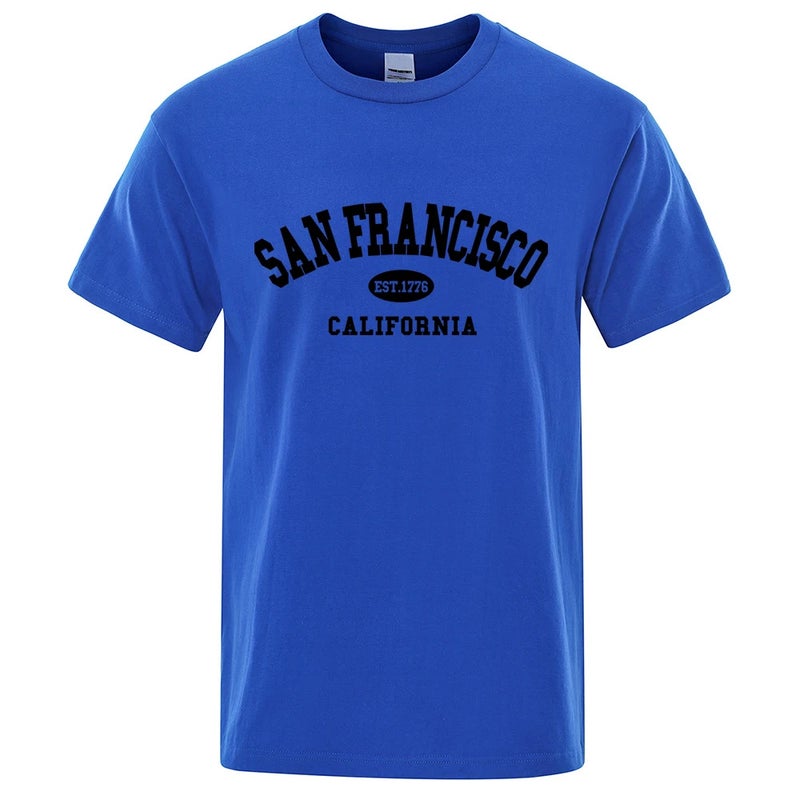 Sanfrancisco Est.1776 California Letter Men'S Fashion Top Summer T-Shirt - Image 4