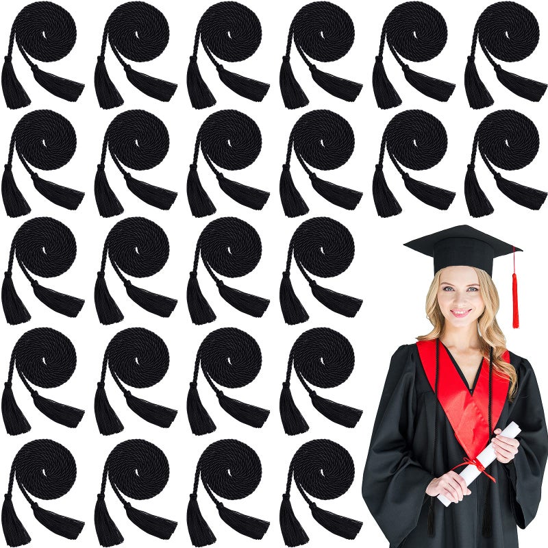 Geosar 48 Pcs Graduation Cords Honor Cords with Tassel for Bachelor Master Doctor Graduation Ceremonies Pink