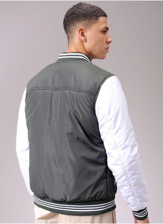The Indian Garage Co Men Slim Fit Colourblocked Puffer Jackets  - Image 2