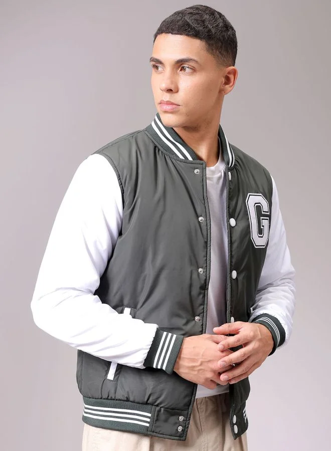 شركة المرآب الهندية Men Slim Fit Colourblocked Puffer Jackets