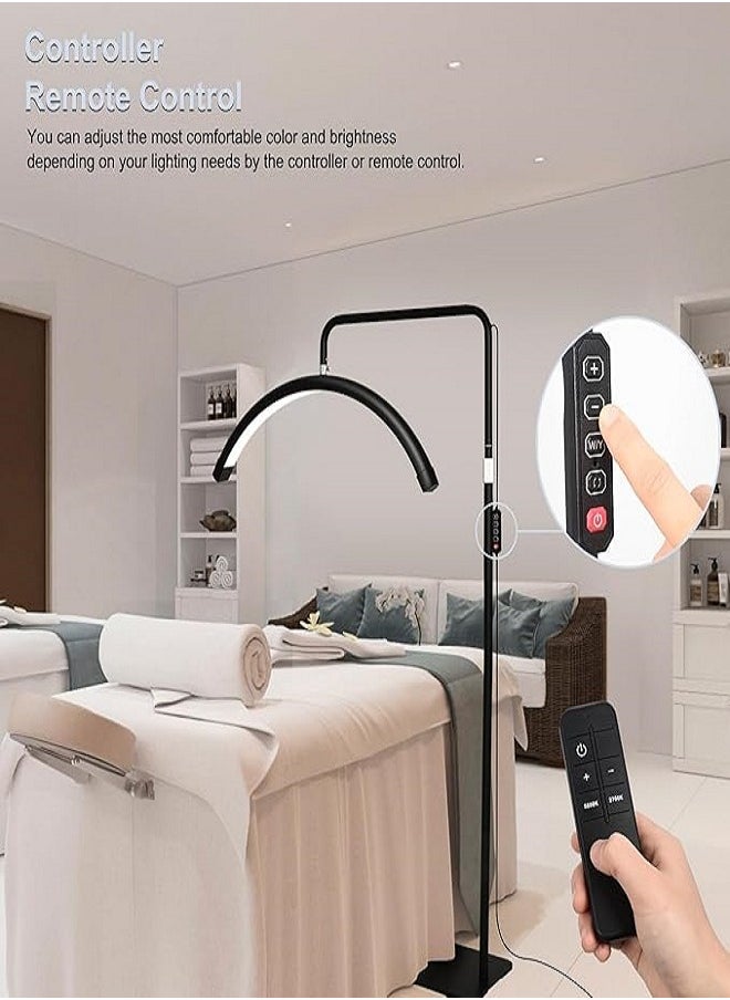 Sumkyle - Eyelash LED Floor Light,Half Moon Lamp for Lash Extension,Lighting for Beauty,Skincare,Lashes,Eyebrows Filming Content Creation,with Adjustable Brightness and Height,Black - Image 1