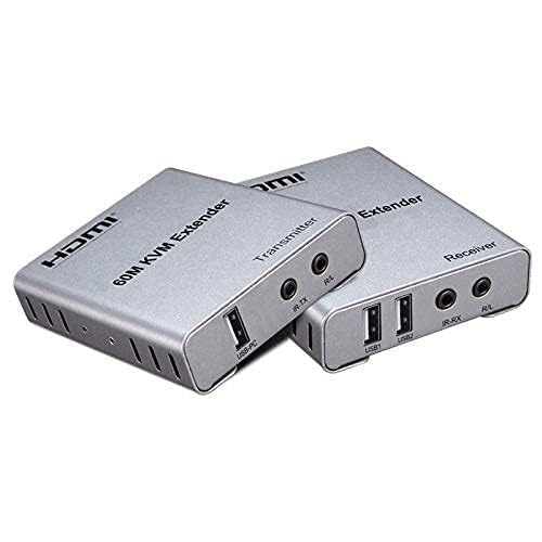 Etzin HDMI Extender 60m with KVM Audio Output IR Control Support USB Mouse and Keyboard Extension Over cat5e cat6 Cable, 60M HDMI KVM Extender Video Resolution up to 1080P EPL-539H - Image 2