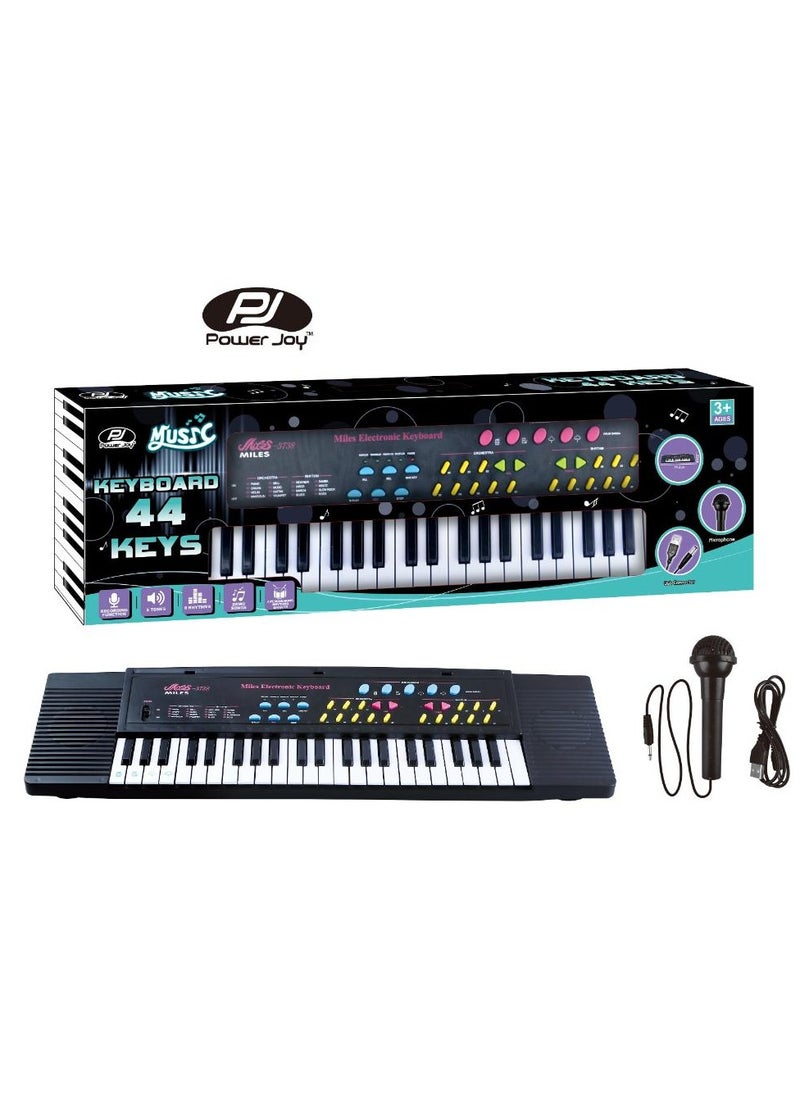 Power Joy - Power Joy Music Keyboard 44-Keys With Microphone and Recording, Battery Operated | Piano | Multifunctional Keyaboard | Electronic Keyboard | Develops Music Skills | Gift for Kids and Beginners - Image 1