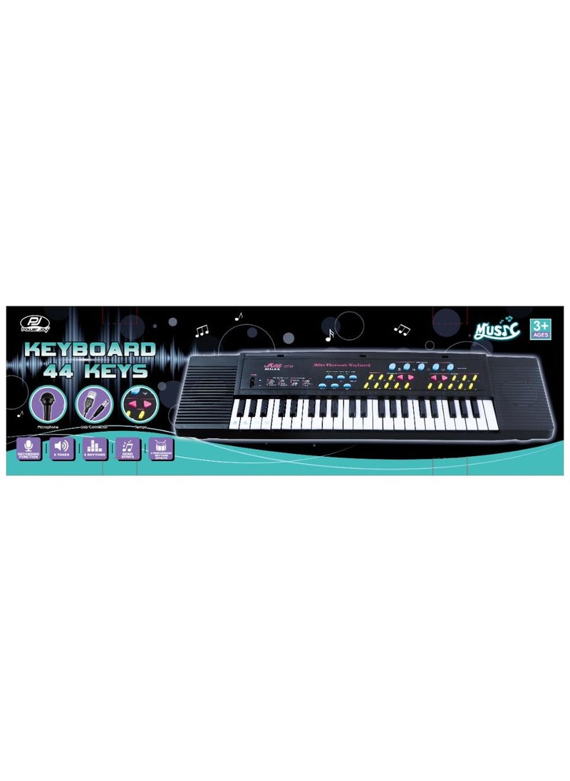 Power Joy - Power Joy Music Keyboard 44-Keys With Microphone and Recording, Battery Operated | Piano | Multifunctional Keyaboard | Electronic Keyboard | Develops Music Skills | Gift for Kids and Beginners - Image 1