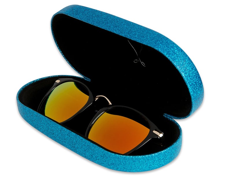 SPUNKYsoul Mermaid Blue Small Premium Fashion Women's Hard Eyeglasses Case By Spunky Soul | Bonus Cleaning Cloth - Image 2