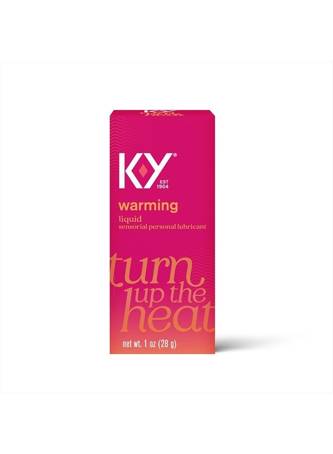 K-Y زيت تدفئة سائل، مزلق شخصي حسي، تركيبة قائمة على الجلسرين، آمن للاستخدام مع الواقيات الذكرية اللاتكس، للرجال والنساء والأزواج، 1 أونصة سائلة - Image 1