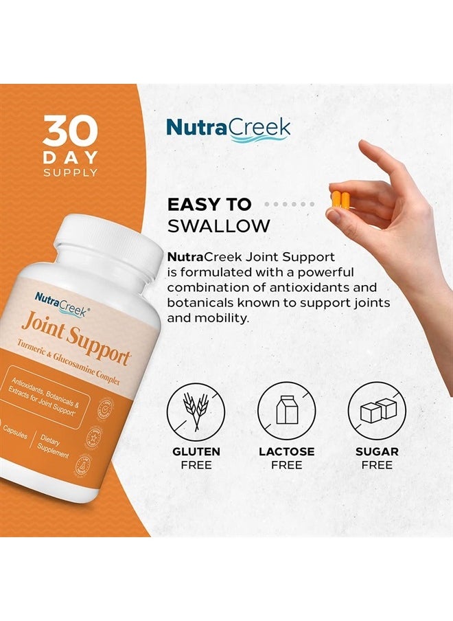 NutraCreek - Joint Support | Turmeric and Glucosamine Supplement with BioPerine to Support Healthy Joints Naturally. Also Contains Ginger, Chondroitin and Boswellia | 60 Capsules (1) - Image 1