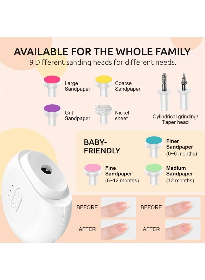 RION 2 in 1 Electric Nail Clipper & Nail File, LED Light, USB Rechargeable, Multi Nail File Heads, Travel Nail Trimmer - Image 4