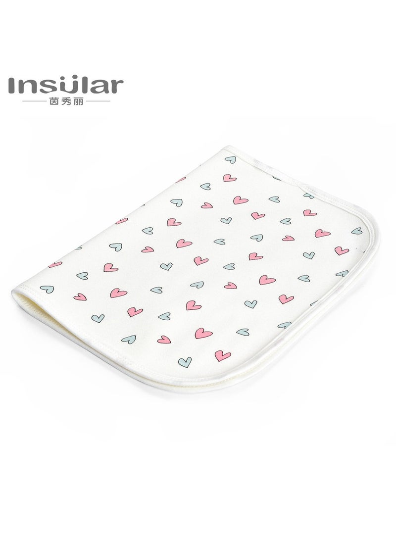 xozgdovg 30×45cm Baby Waterproof Bed Pad with 100% Cotton Surface for Kids, Toddlers, Adults, Reusable and Washable Incontinence Underpads Mat for Pack n Play and Crib, Loving Heart  - Image 1