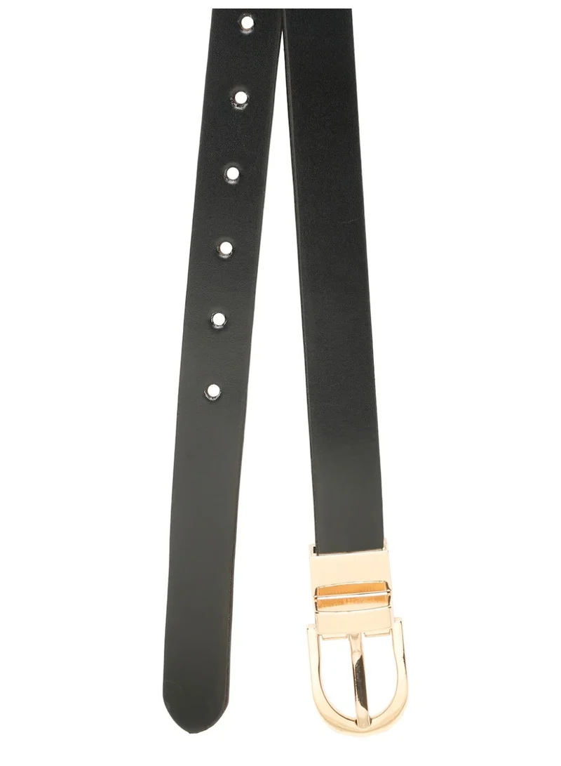 Teakwood  Teakwood Leathers Women's Reversible Genuine Leather Belt | Black & Tan Dual-Sided Leather | Gold-Tone Buckle | Slim Waist Belt | 2-in-1 Reversible Design | Comfortable Daily Wear | Casual, Formal & Office Wear for Women | Best Price UAE