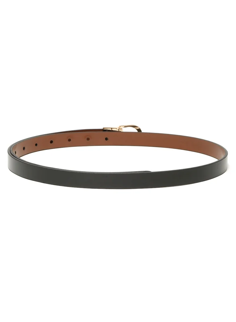 Teakwood  Teakwood Leathers Women's Reversible Genuine Leather Belt | Black & Tan Dual-Sided Leather | Gold-Tone Buckle | Slim Waist Belt | 2-in-1 Reversible Design | Comfortable Daily Wear | Casual, Formal & Office Wear for Women | Best Price UAE