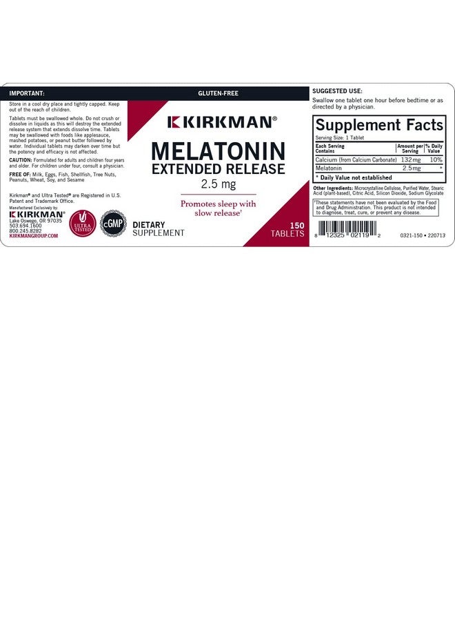 كيركمان - ميلاتونين بطيء الإطلاق 2.5 مجم 150 قرصًا - Image 3