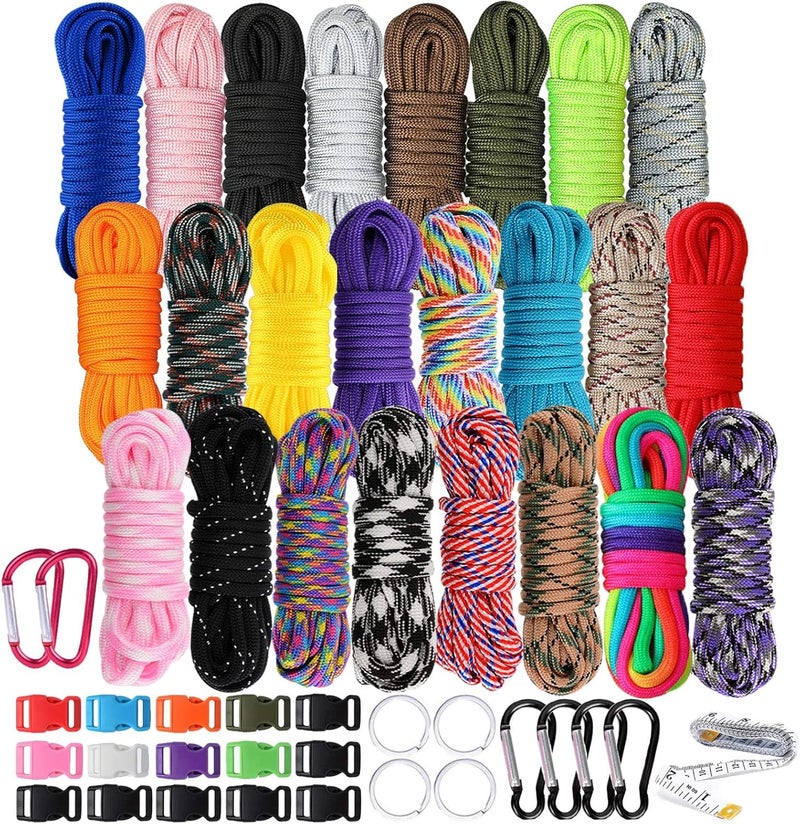 WEREWOLVES 550 Paracord Type III - Survival Paracord Bracelet Rope Kits - Tent Rope Parachute Cord Combo Crafting Kits, Many Colors of Outdoor Survival Rope - Great Gift - Image 1