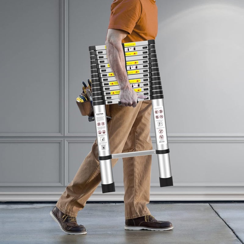 HQJUN (15Ft/4.5M) Telescoping Ladders，EN131Standards Multi-Purpose Folding Aluminum Extension Ladder - Image 4