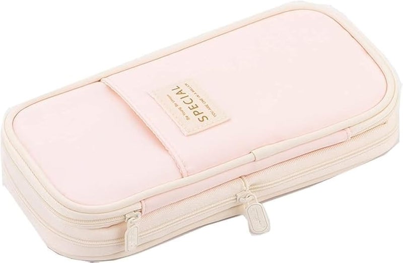 Arnuixty Large Storage Pencil Case Pen Bag with Zipper Big Capacity Pouch Organizer for Office Travel Holder Box(Peach) - Image 1