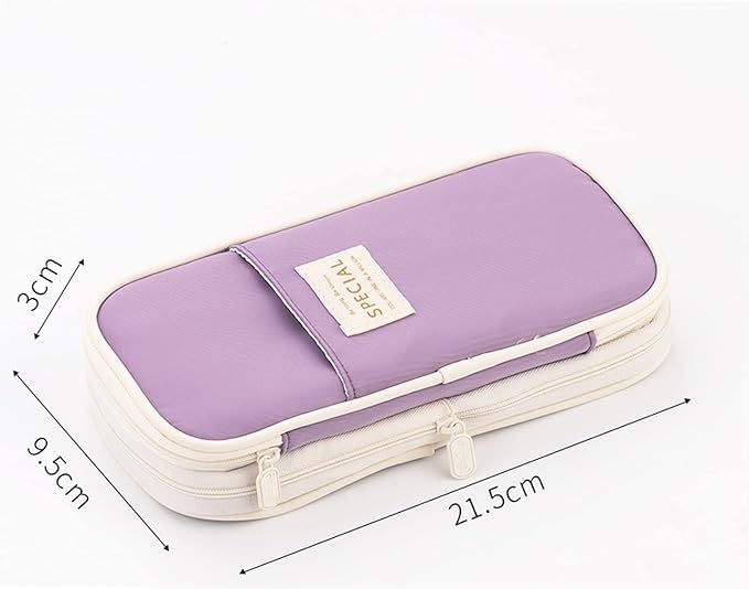 Arnuixty Large Storage Pencil Case Pen Bag with Zipper Big Capacity Pouch Organizer for Office Travel Holder Box(Peach) - Image 3