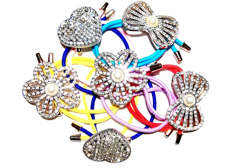 Drishti® Stylist Hair Rubber For Girls-Women Pack of 10 (Random Assorted Colour & Design) - Image 1