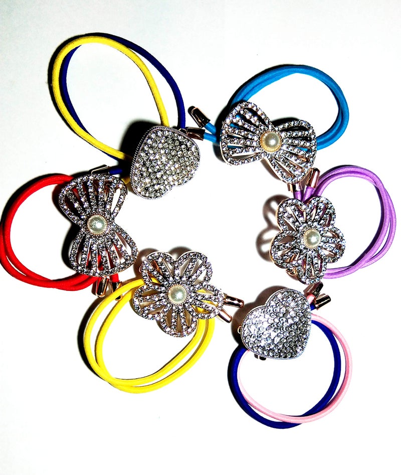Drishti® Stylist Hair Rubber For Girls-Women Pack of 10 (Random Assorted Colour & Design) - Image 3