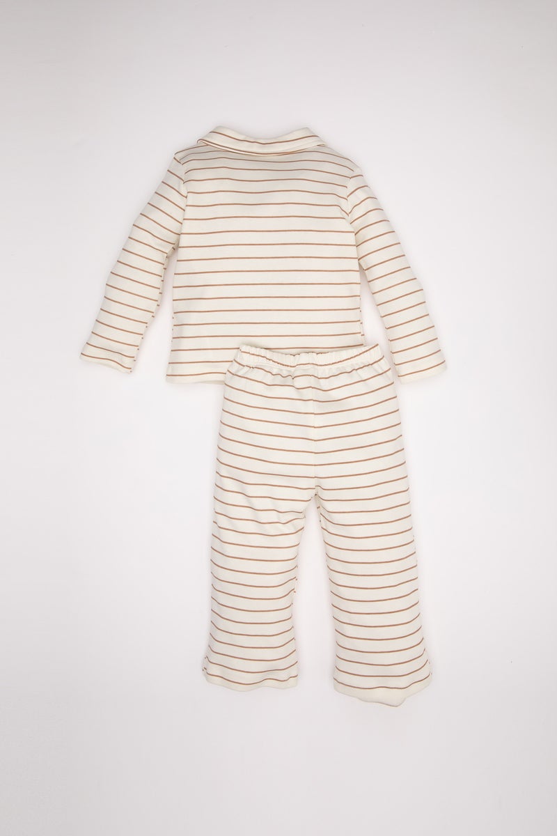 ديفاكتو طقم بيجاما بيبي اولادي مخطط قصة عادية - قطعتين - Image 5