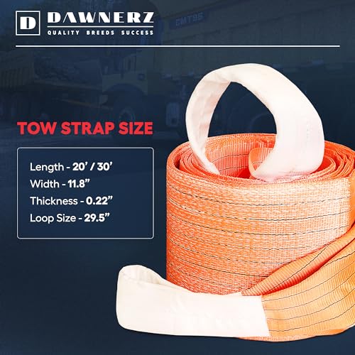 Dawnerz Recovery Tow Strap Heavy Duty 20 ft 200000 lbs - Tow Rope 6 m 100 US Tons for Truck Bus and Tractor - Image 3