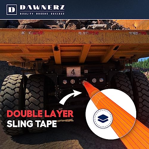Dawnerz Recovery Tow Strap Heavy Duty 20 ft 200000 lbs - Tow Rope 6 m 100 US Tons for Truck Bus and Tractor - Image 4