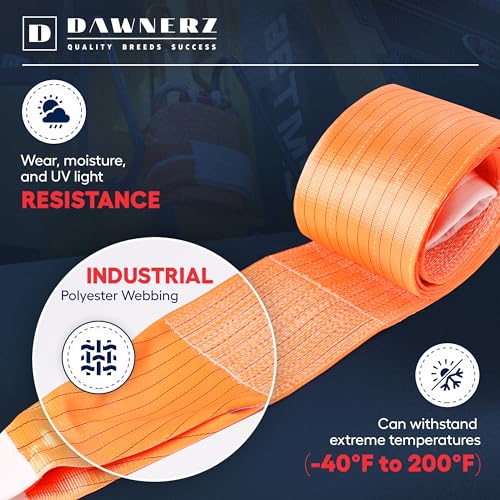 Dawnerz Recovery Tow Strap Heavy Duty 20 ft 200000 lbs - Tow Rope 6 m 100 US Tons for Truck Bus and Tractor - Image 2