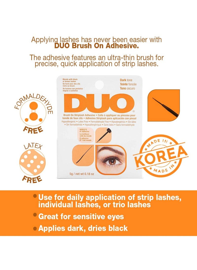Duo Duo Brush On Strip Lash Adhesive - Dark Tone, Waterproof, Latex-Free, Quick-Drying Lash Glue for All-Day Wear, 5g  - Image 3