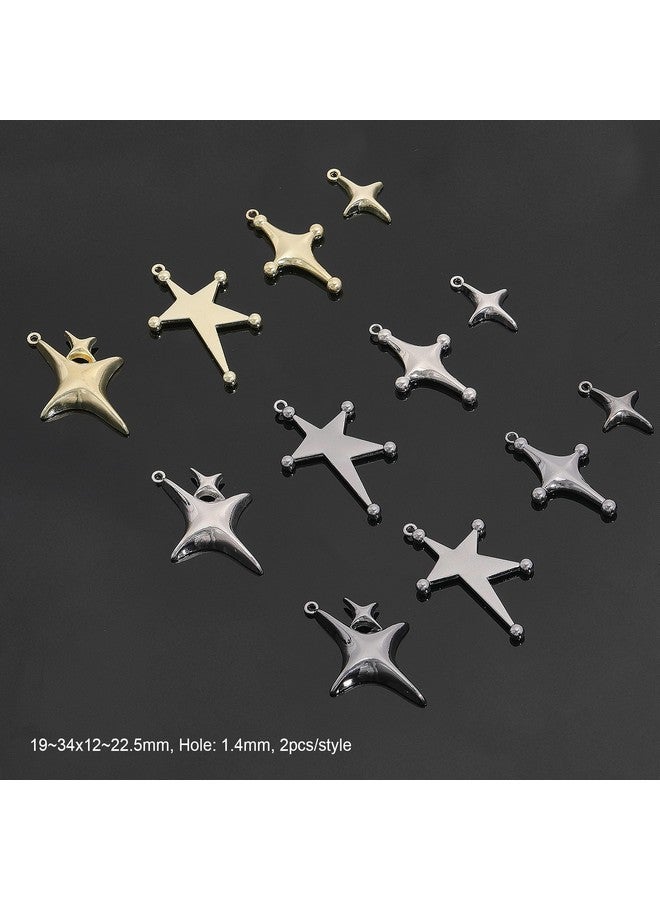 CHGCRAFT 24Pcs 12Styles Star Rack Plating Alloy Pendants Star Shape Pendant for DIY Handmade Earring Necklace Jewelry Making - Image 4