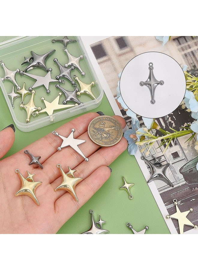 CHGCRAFT 24Pcs 12Styles Star Rack Plating Alloy Pendants Star Shape Pendant for DIY Handmade Earring Necklace Jewelry Making - Image 2