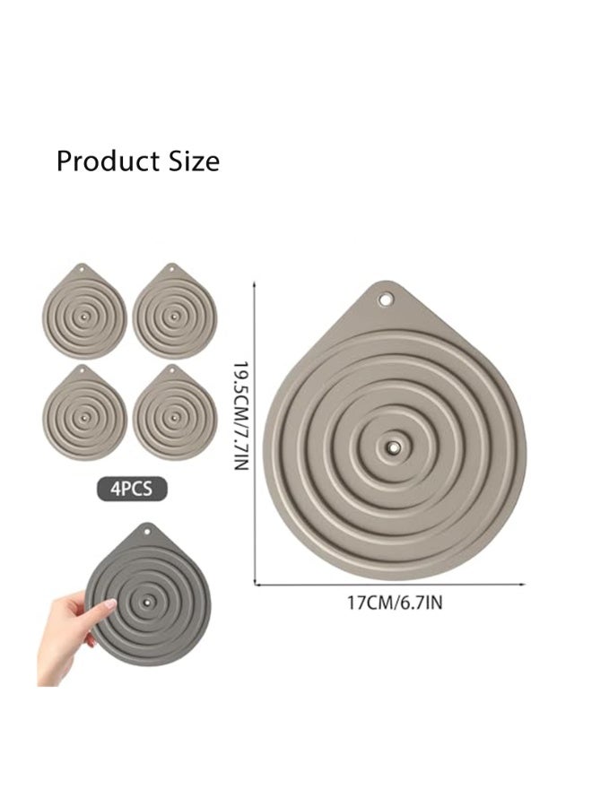 CMGTYYD 4 Piece Microwave Plate Warmer, Food Warming Mat, Multi-Purpose Silicone Food Warmer, Microwave Non-Slip Silicone Mat, Warming Plate, Perfect for Oven Hot Pot Dinner Cooking - Image 2