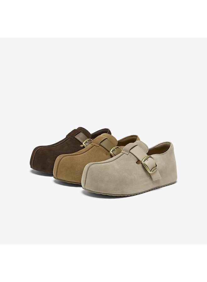 BASTO Bata Spring Birkenstock Style Fashion Simple Retro Casual Women's Flats E7333am6 Beige Size 34 - Image 4