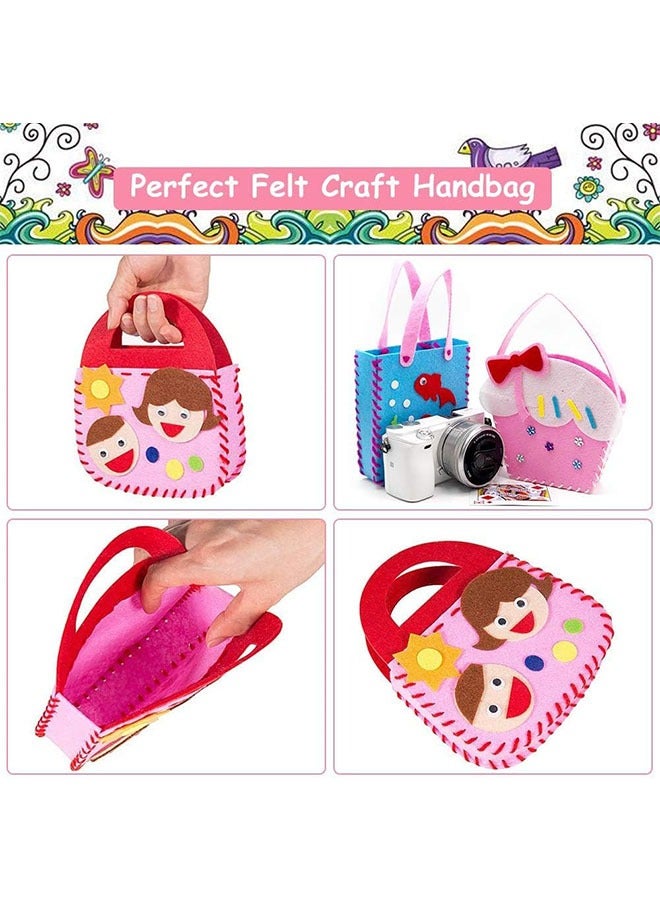 Geustos Sewing Kit for Kids, 6 Pcs Craft Kits for Sewing Sets, Sewing Crafts Handbag, Kids Sewing Crafts Supplies, Felt Fabric Felt Sewing Gifts, DIY Felt Handbag Handmade, Gifts Toys for Toddler Kids  - Image 2