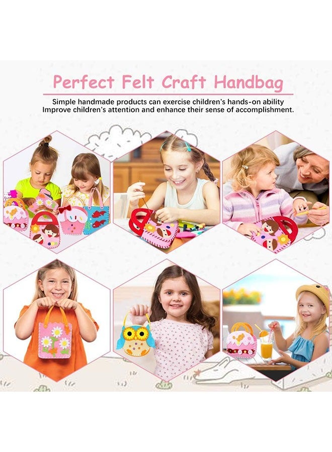 Geustos Sewing Kit for Kids, 6 Pcs Craft Kits for Sewing Sets, Sewing Crafts Handbag, Kids Sewing Crafts Supplies, Felt Fabric Felt Sewing Gifts, DIY Felt Handbag Handmade, Gifts Toys for Toddler Kids  - Image 4