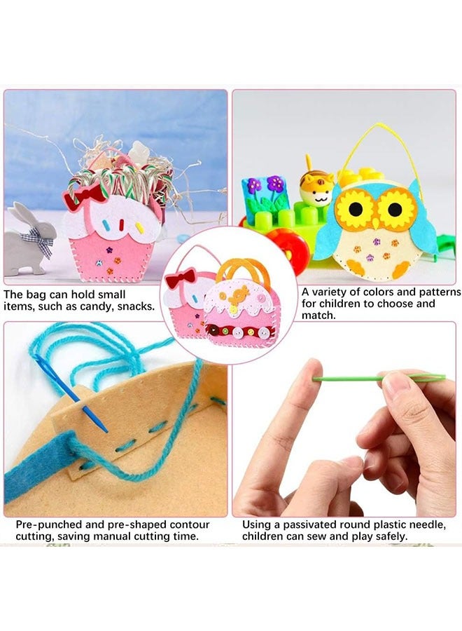 Geustos Sewing Kit for Kids, 6 Pcs Craft Kits for Sewing Sets, Sewing Crafts Handbag, Kids Sewing Crafts Supplies, Felt Fabric Felt Sewing Gifts, DIY Felt Handbag Handmade, Gifts Toys for Toddler Kids  - Image 5