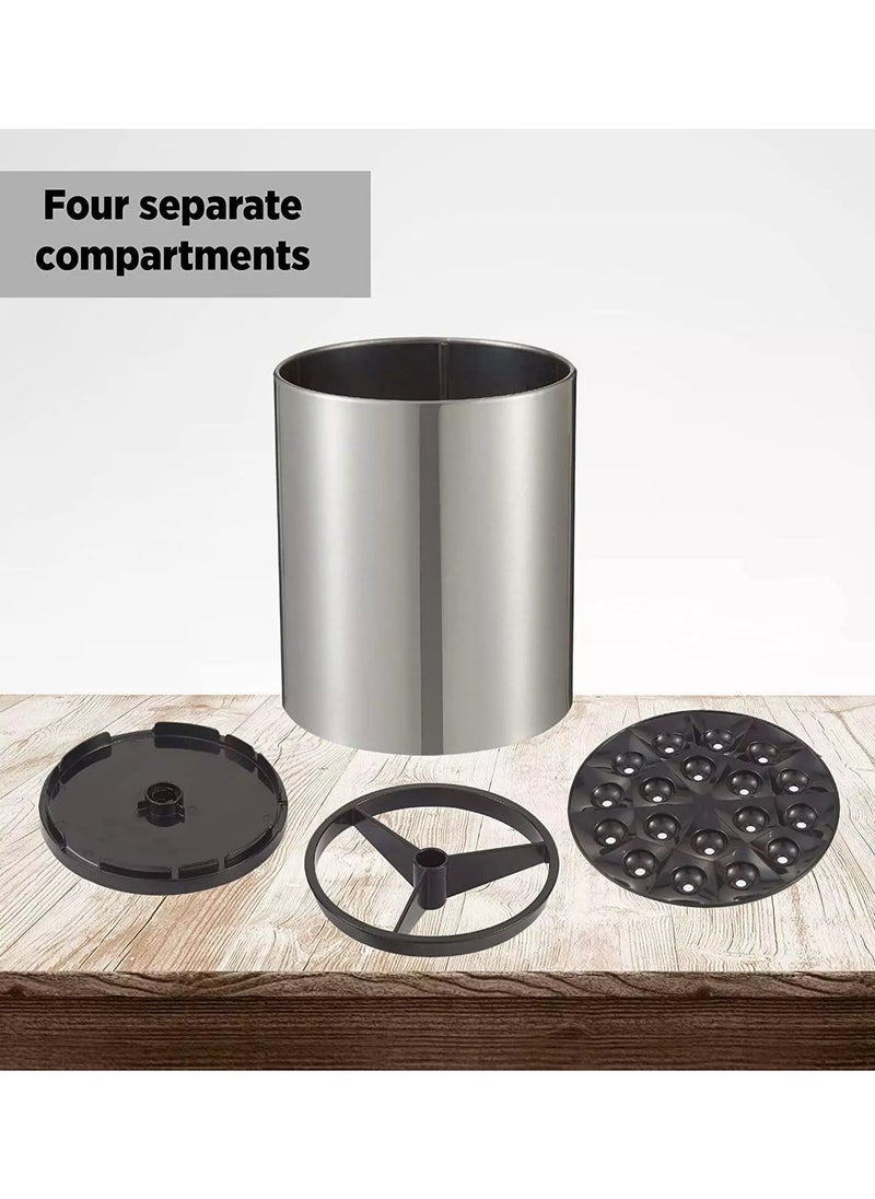 Generic - Stainless Steel Rotating Kitchen Utensil Holder | 360° Spinning Cooking Tool Organizer | Durable Space-Saving Kitchen Storage for Spoons, Spatulas, and Kitchen Accessories - Image 1