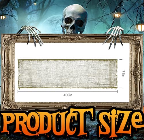 RunNico 400" x 71" Halloween Creepy Cloth - Halloween Spooky Fabric Cloth - Scary Gauze Blood Creepy Clothes for Haunted House Halloweens Party Yard Wall Doorway Outdoors Decoration - Image 2