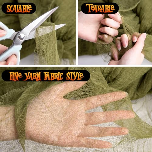 RunNico 400" x 71" Halloween Creepy Cloth - Halloween Spooky Fabric Cloth - Scary Gauze Blood Creepy Clothes for Haunted House Halloweens Party Yard Wall Doorway Outdoors Decoration - Image 3