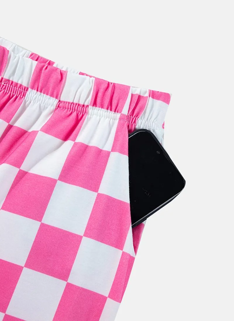 YUNIQEE White Checked Casual Trousers