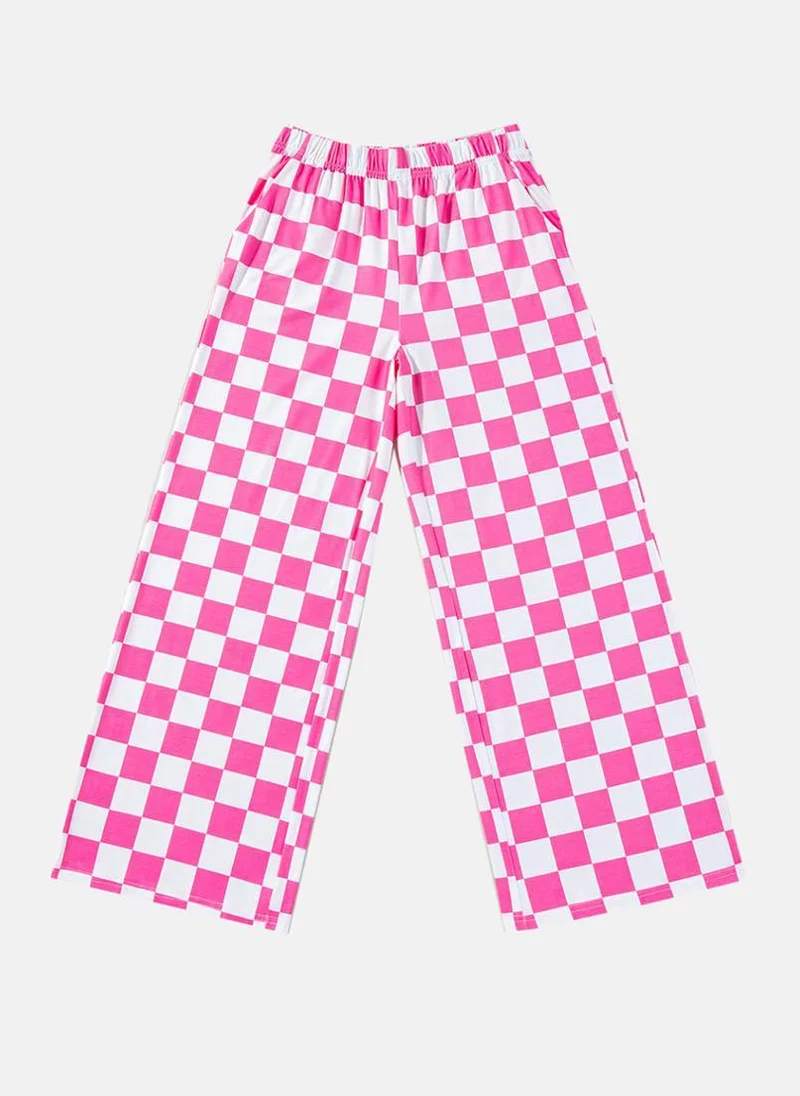 YUNIQEE White Checked Casual Trousers