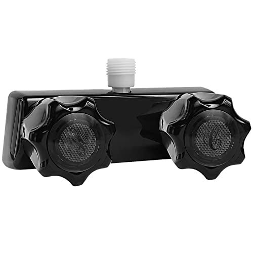 EXCELFU RV Shower Faucet 4 Camper Shower Faucet Valve Diverter with Knobs for Outdoor and Indoor for RV Camper Trailer Motorhome Black - Image 1