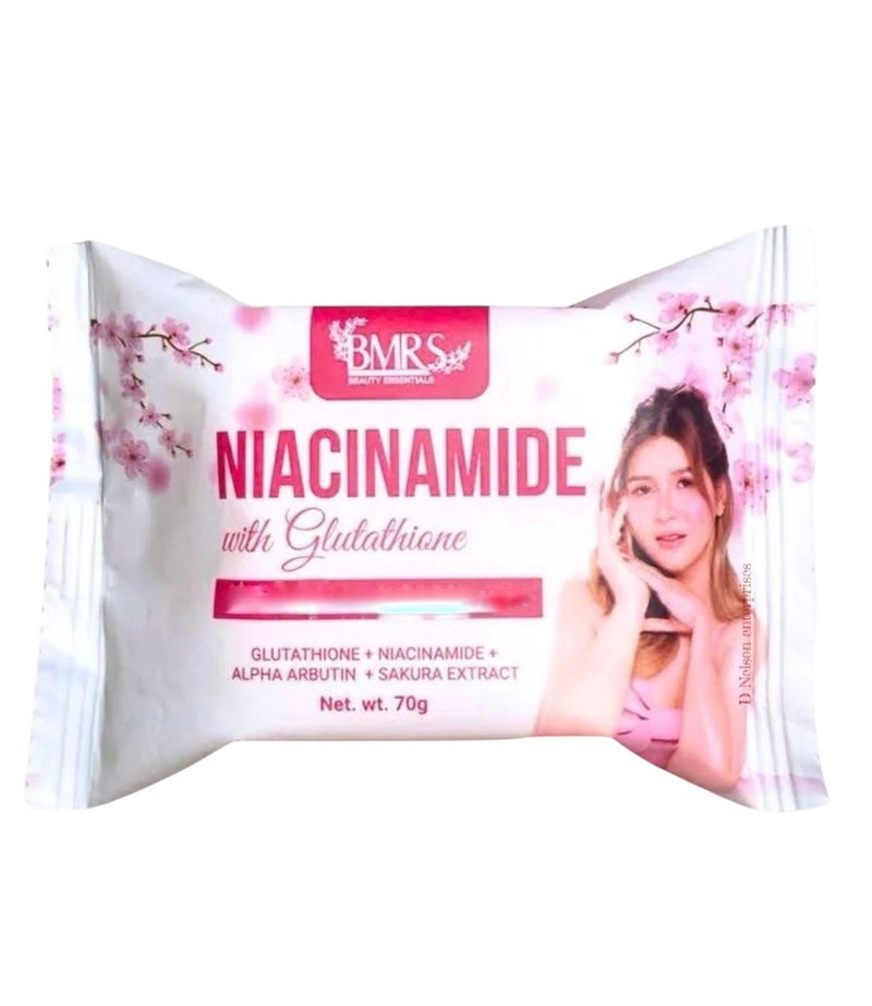 Niacinamide with glutathione premium whitening soap 70g by bmrs