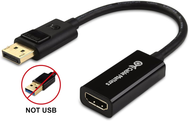 CableMatters DisplayPort to HDMI Adapter (DP to HDMI Adapter is NOT Compatible with USB Ports, Do NOT Order for USB Ports on Computers) - Image 2