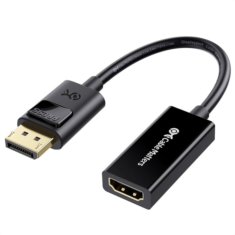 CableMatters DisplayPort to HDMI Adapter (DP to HDMI Adapter is NOT Compatible with USB Ports, Do NOT Order for USB Ports on Computers) - Image 1