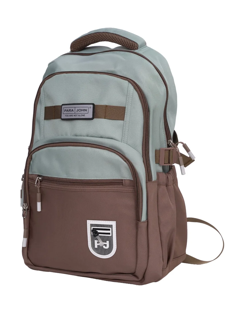 بارا جون Parajohn 18" School Bag for Boys & Girls, Lightweight Large Capacity Backpack with Multiple Compartments & Side Pockets, Brown