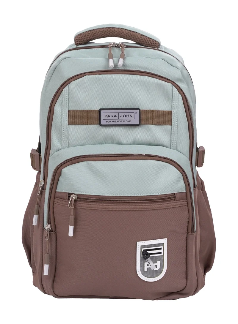 بارا جون Parajohn 18" School Bag for Boys & Girls, Lightweight Large Capacity Backpack with Multiple Compartments & Side Pockets, Brown